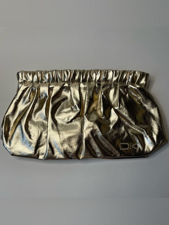 Donna Karan Handbags - NWOT Donna Karan Metallic Gold Ruched Clutch